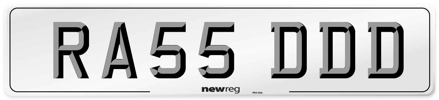 RA55 DDD Number Plate from New Reg